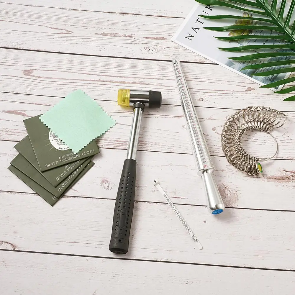 jewelry measuring tool sets, with aluminium ring size sticks ring mandrel and alloy ring sizers professional model, Metal,