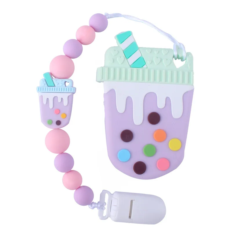 DIY Детский Прорезыватель для зубов из пищевого силикона, цветная соска для мороженого, держатель на цепочке, силиконовая соска для кормления, игрушка в подарок - Цвет: Baby toy 2