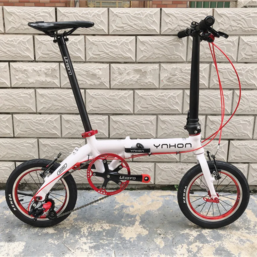 YNHON Folding Bike 14/16inch V Brake Single Speed 412 Outer 3S Urban Commuter Bicycle LTWOO DIP Retro Leisure Chilid BMX