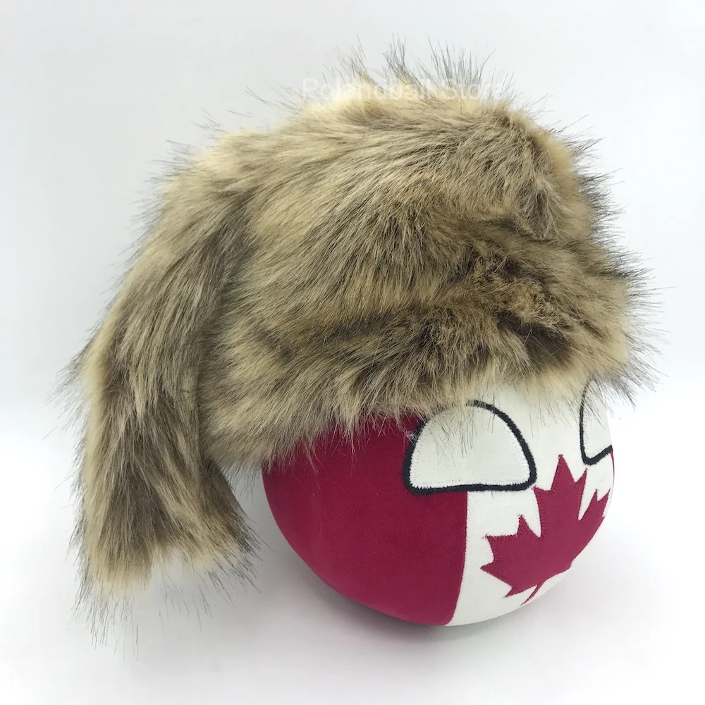 Canadaball with Coonskin Cap Authentic Handmade Polandball Countryball