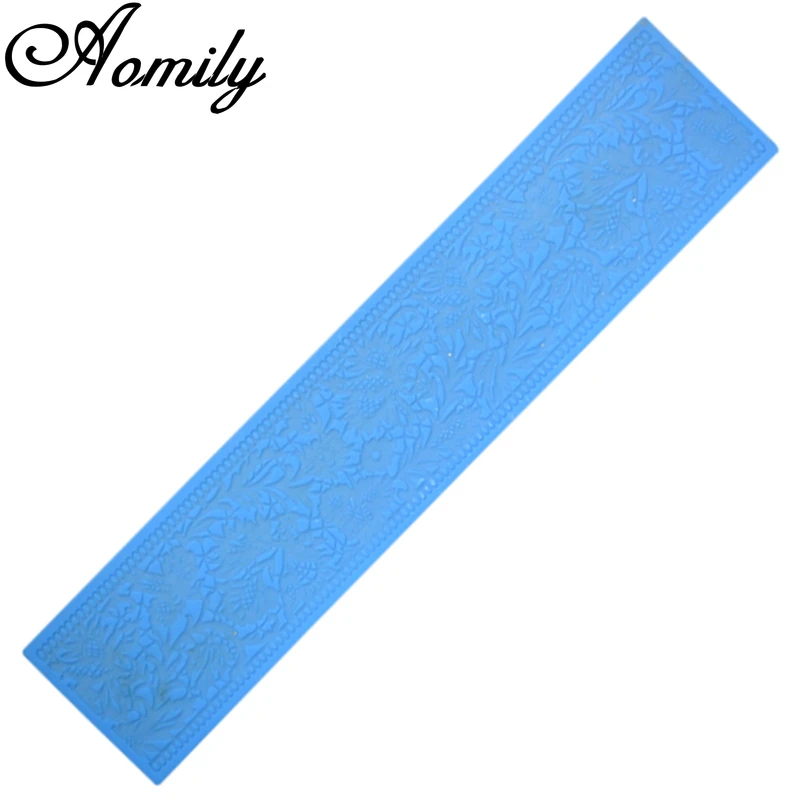 Aomily Noble Flower Lace Silicone Mold Wedding Cake Border Decoration Tool Fondant Cake 3D Mold Food Grade Mat Mould Baking