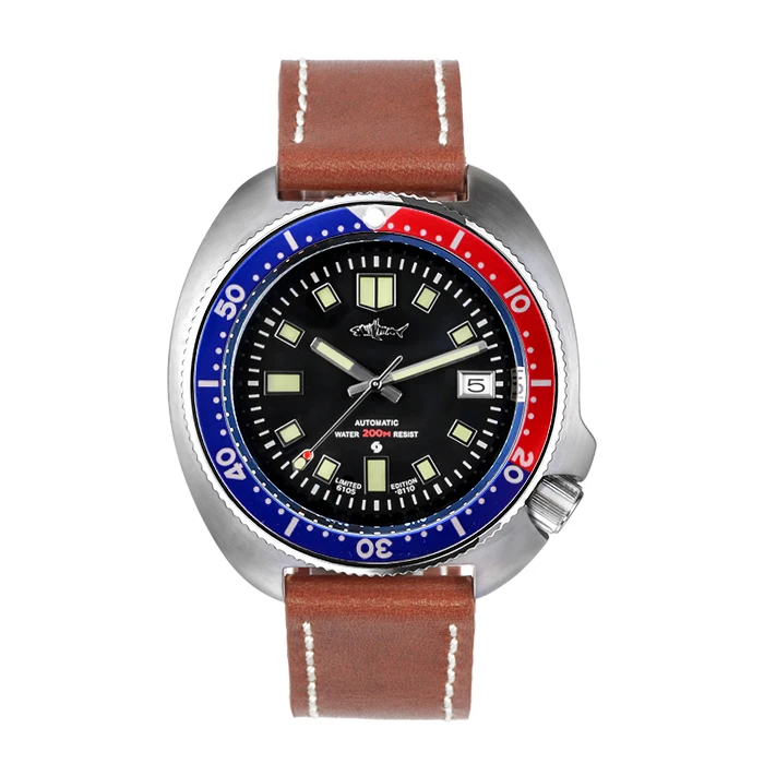 Ремень японский тунец Can pro Diver автоматические наручные часы 6105 8110 черепаха мужские 200 - Цвет: Cola color