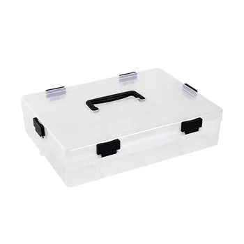 

Clear Case Portable Building Blocks Storage Box Sorting Table Large Capacity With Handle Plastic Organizer Layered Multi-Purpose