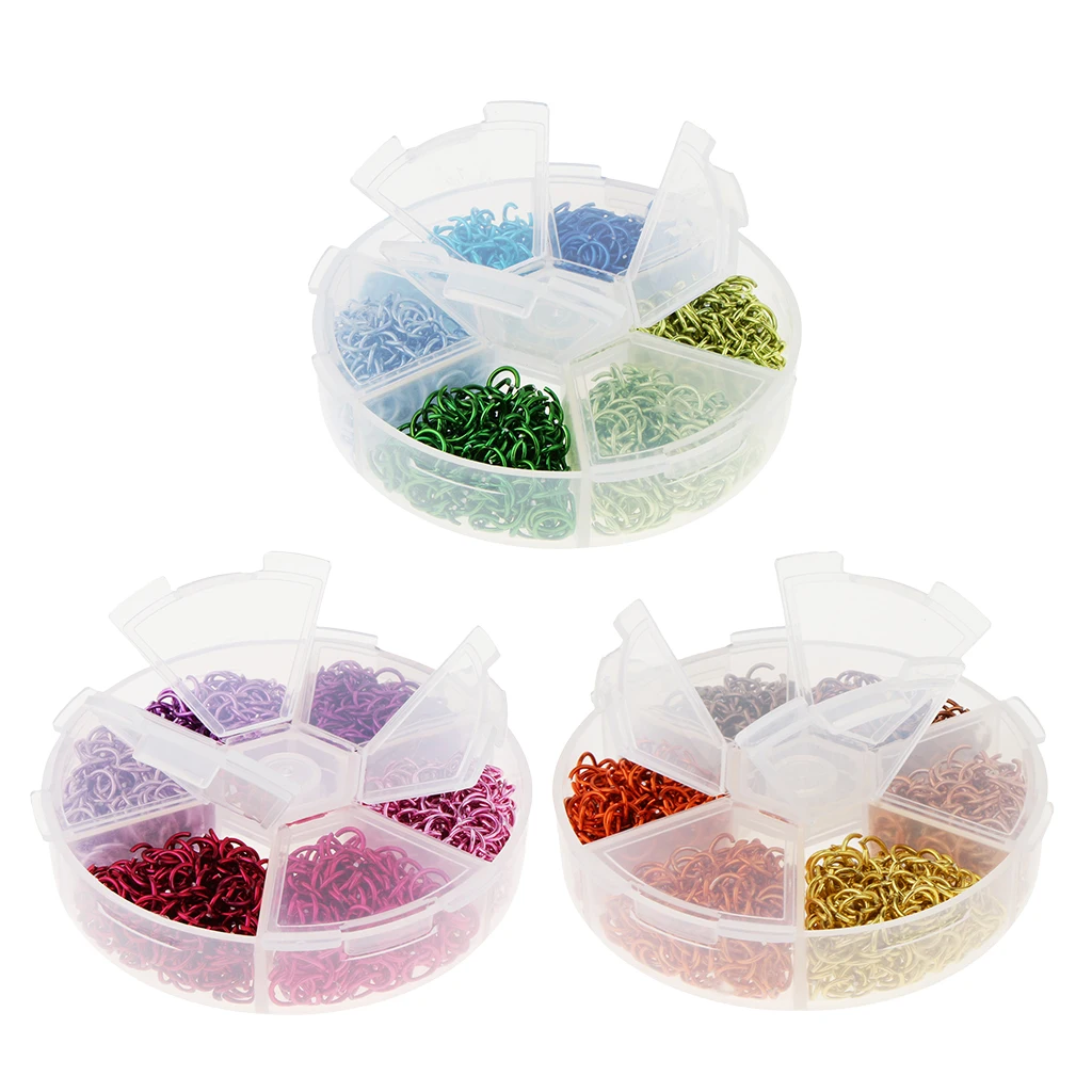 3 Boxes Multicolor Aluminum Wire Open Jump Rings Mixed Color Jewelry Making Accessories