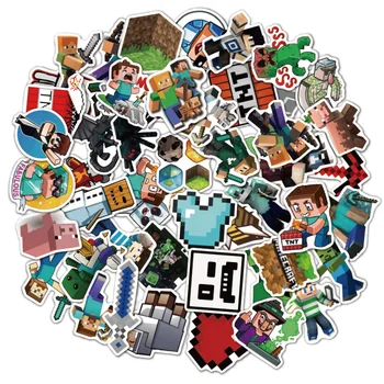 

25/50pcs Minecraft Laptop Stickers DIY Sticker for Toys Phone Cars Bags Desk Laptop Bicycle Waterproof