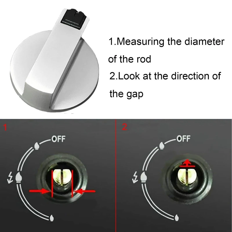 Stoves Cooker Knobs,Oven Knob 6pcs,Zinc alloy 6mm Universal Silver Gas Stove Control Knobs Adaptors Oven Rotary Switch Cooking S