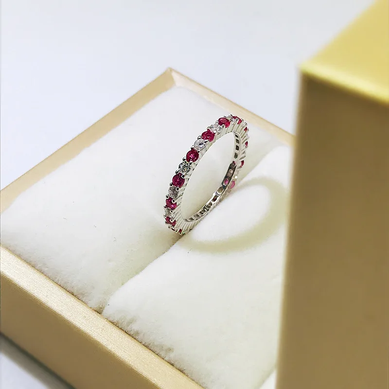 Wong Rain 925 Sterling Silver Lab Sapphire High Carbon Diamonds Gemstone Wedding Band Engagement Romantic Rings Fine Jewelry 5