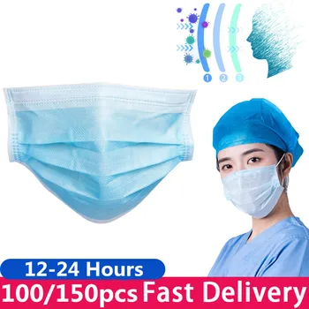 

100pcs Face Mask 3 Layer Disposable Face Masks Nonwoven Men Women Mouth Mask Maskcarilla Facial Protection Mask Anti Dust Mask