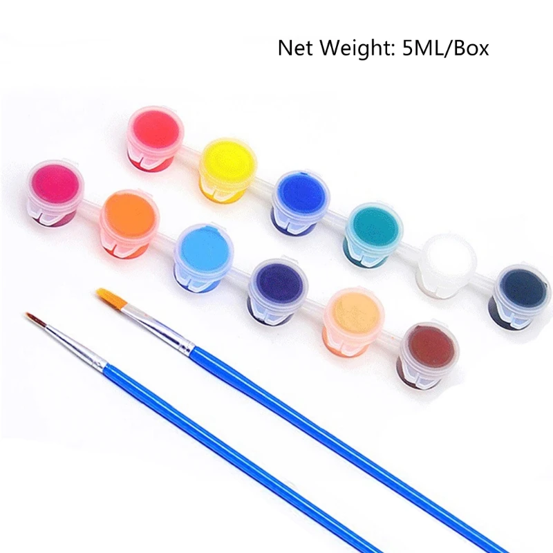 Купить 12 Colors Acrylic Paint Set 5ML/Box DIY Pigment with Hook Line Pen Draw Brush  Украшения и аксессуары | Jewelry Tools u0026 Equipments (1005003173196373)