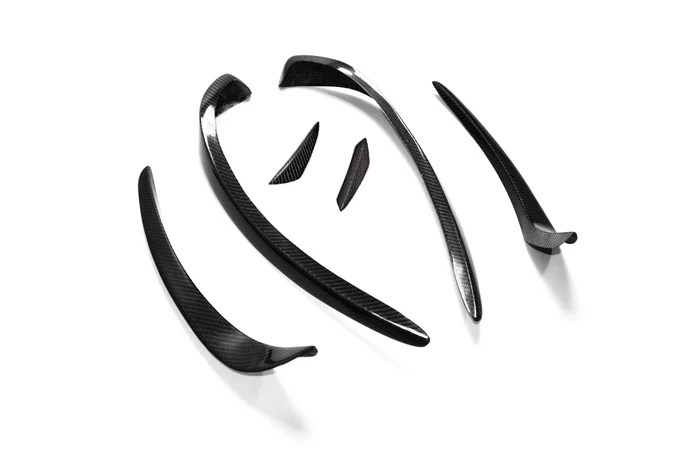 

For Benz W117 CLA 2014 Revo Style Carbon Fiber Front Bumper Canard 6pcs Glossy Finish Splitter Set Trim Fibre Drift Racing Part