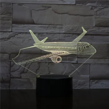 

Airplane Model USB 3d Led Night Light Illusion Lampara Aeroplane Kids Gift Passenger Plane Table Lamp Bedside 3D-2009 Gift