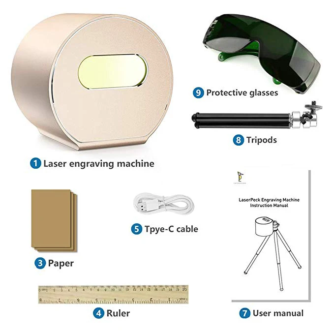  1.6w Mini Laser Engraver Machine Portable Desktop Laser Machine Bluetooth laser engraver Wood Route