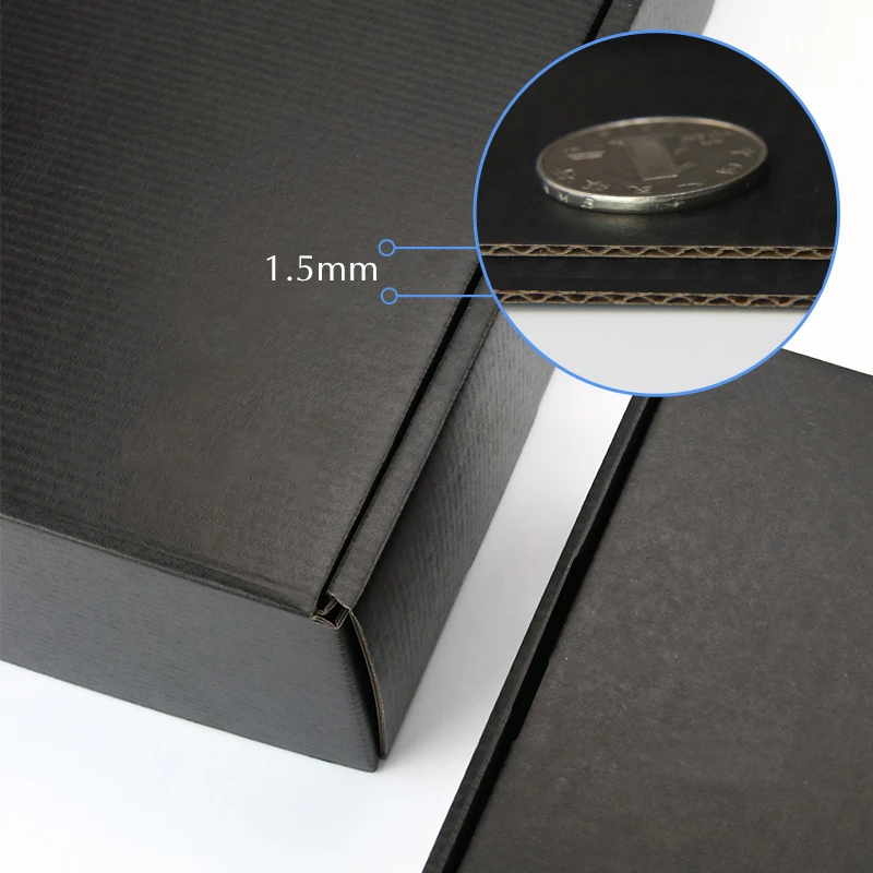 Black Color Packaging Box, Small Gifts Box, Kraft Paper Box for Wig Jewelry, Custom Printed Logo, 5 Pcs, 10Pcs 4 H1d219c83ea88486eb71af7100133a5767