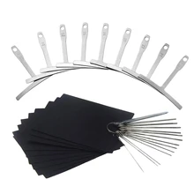 Guitar Luthier Tool Set Include 13 Stainless Steel Guitar Bridge Saddle Nut Files, 9 Understring Radius Gauge Luthier Tools and