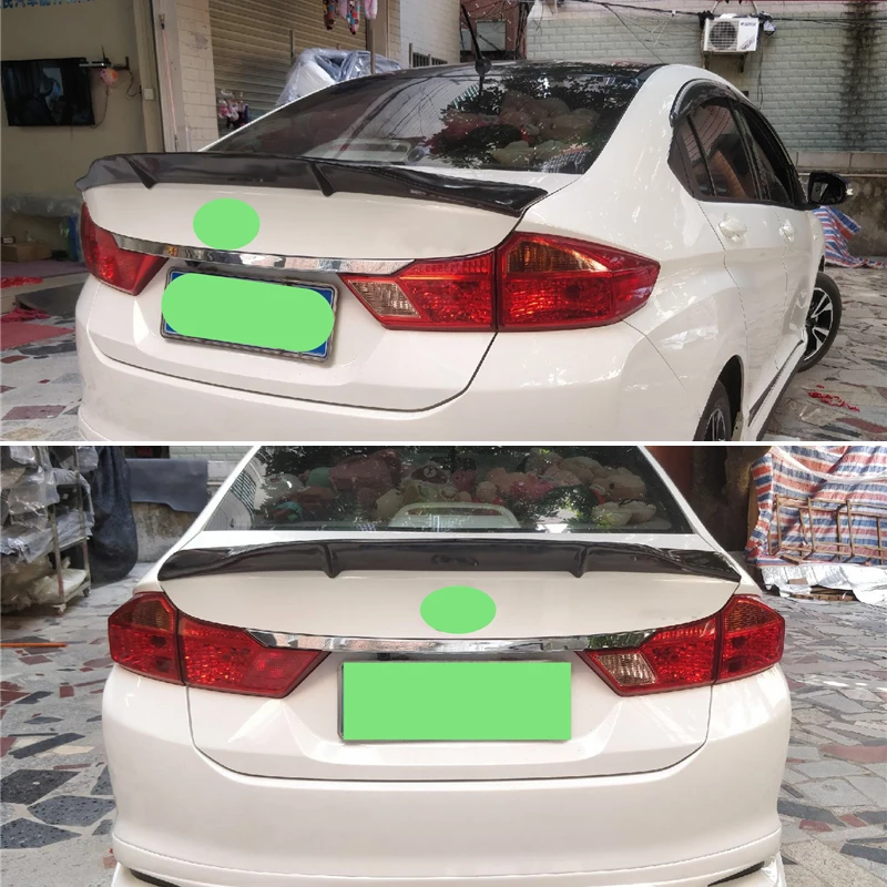 Подходит для Honda City спойлер 2015 16 17 18 19 лет реальный глянцевый углеродное волокно