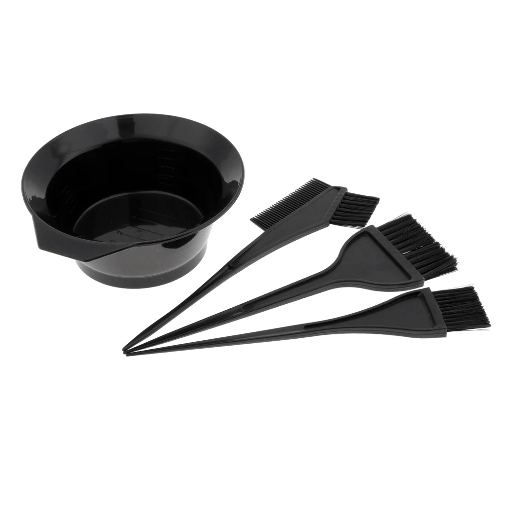 9Pcs/Set Plastic Hair Dye Bowl Brushes Kit Hair Coloring Brushes Tinting Bowl Highlighting Cap Hook and Ear Covers Combo