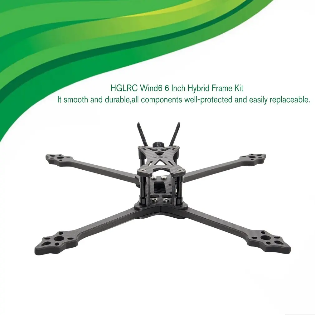 HGLRC Wind 6 Hybrid FPV Racing Drone Durable Frame Kit 6mm Arms for 6 inch Propellers Quadcopter Helicopter RC Racing Drones