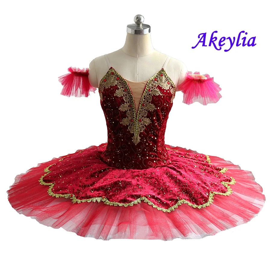 Paquita variation YAGP Competition Professional Ballet Tutu Burgundy Women Performance Stage Ballet Cosutmes Tutu Esmeralda