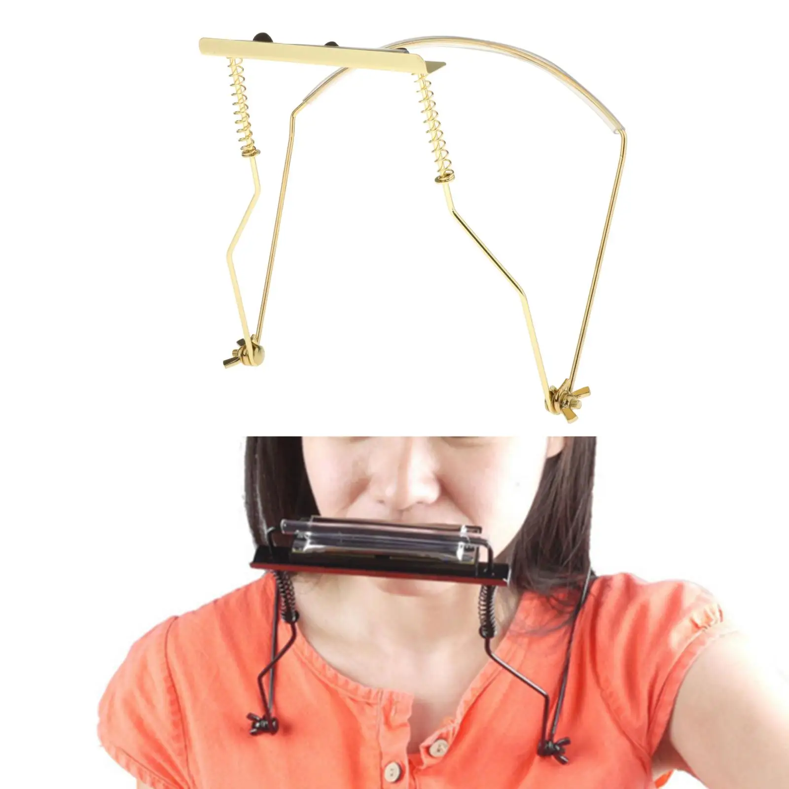 Harmonica Holder Neck Holder Stand for 10-Hole or 24-Hole Harmonicas Optional, 2 Colors