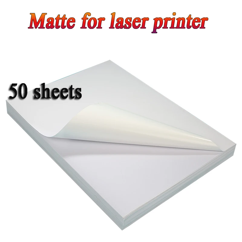 50 Sheets A4 Printable Matte Sticker Paper - Self Adhesive Label Sheets For Inkjet/Laser - View #4