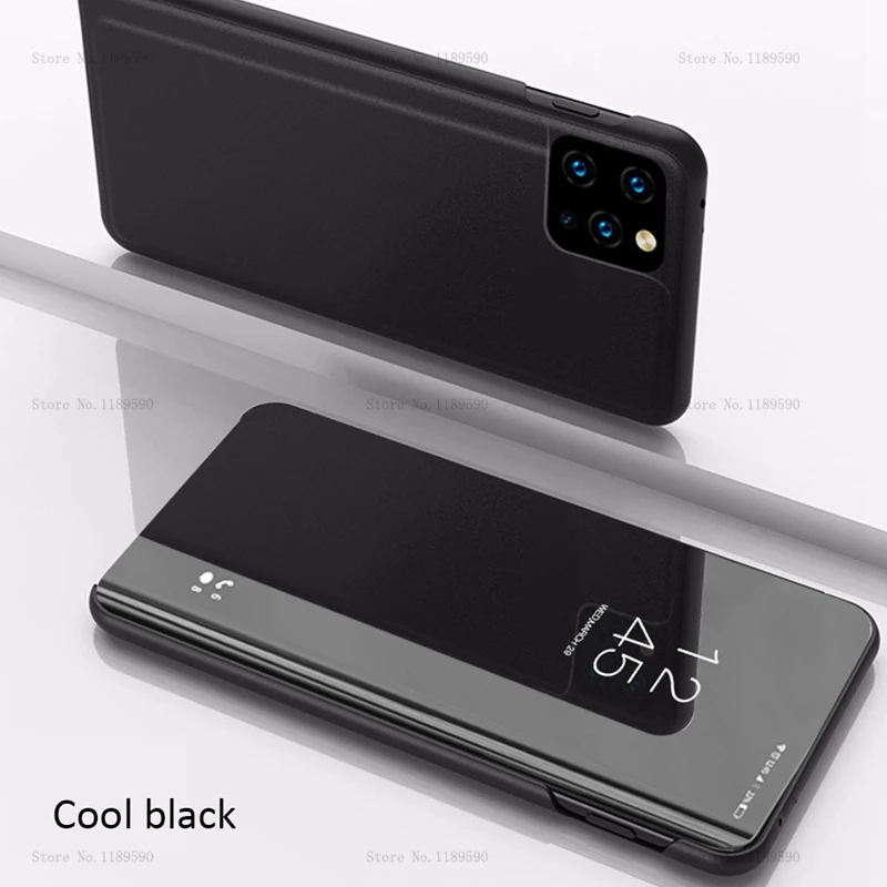 Black Роскошный зеркальный чехол для телефона iPhone 11 Pro Max XS Max XR 7 Plus 8 с поддержкой откидной крышки для iPhone X 6s 6 Plus 11 защитный чехол - Цвет: Black