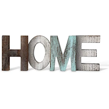 

Rustic Home Sign Wooden Letters for Table Wall Decor, Multicolor Home Sign