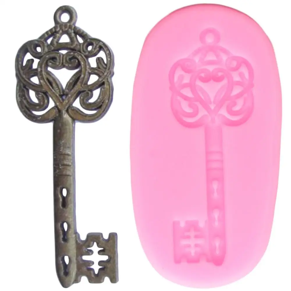 

Vintage Steampunk Skeleton Key Border Silicone Molds DIY Fondant Cake Decorating Tools Candy Clay Chocolate Mould