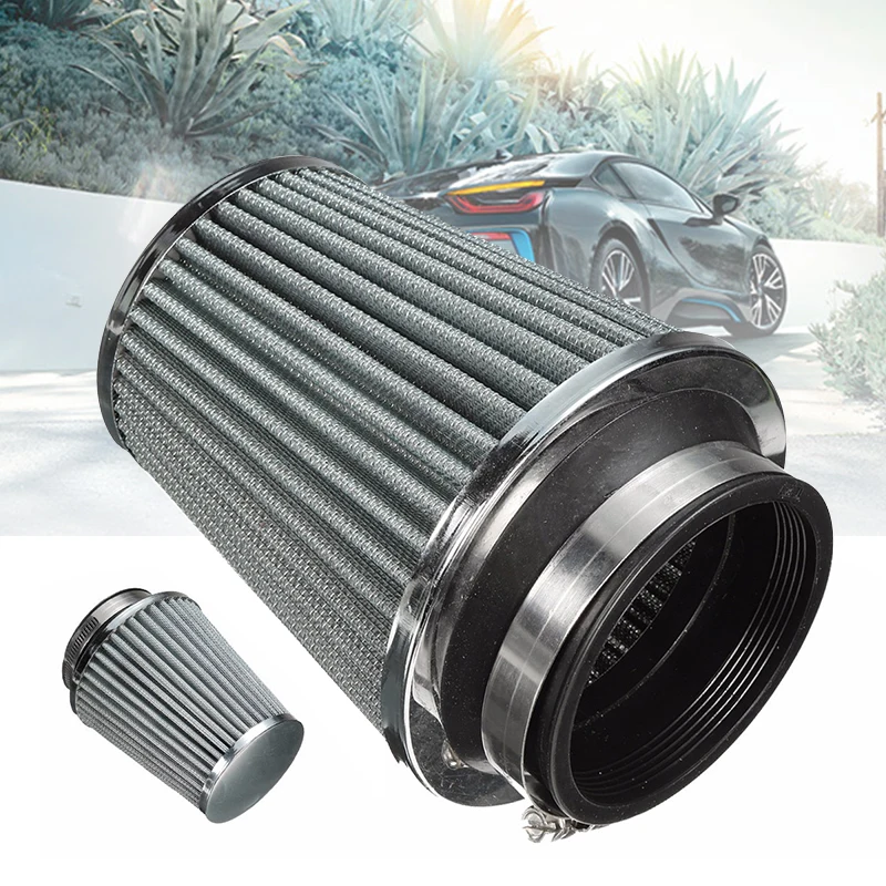 3/" 75mm Air Filter Clean Intake For Car High Flow Short RAM//COLD Round Cone !