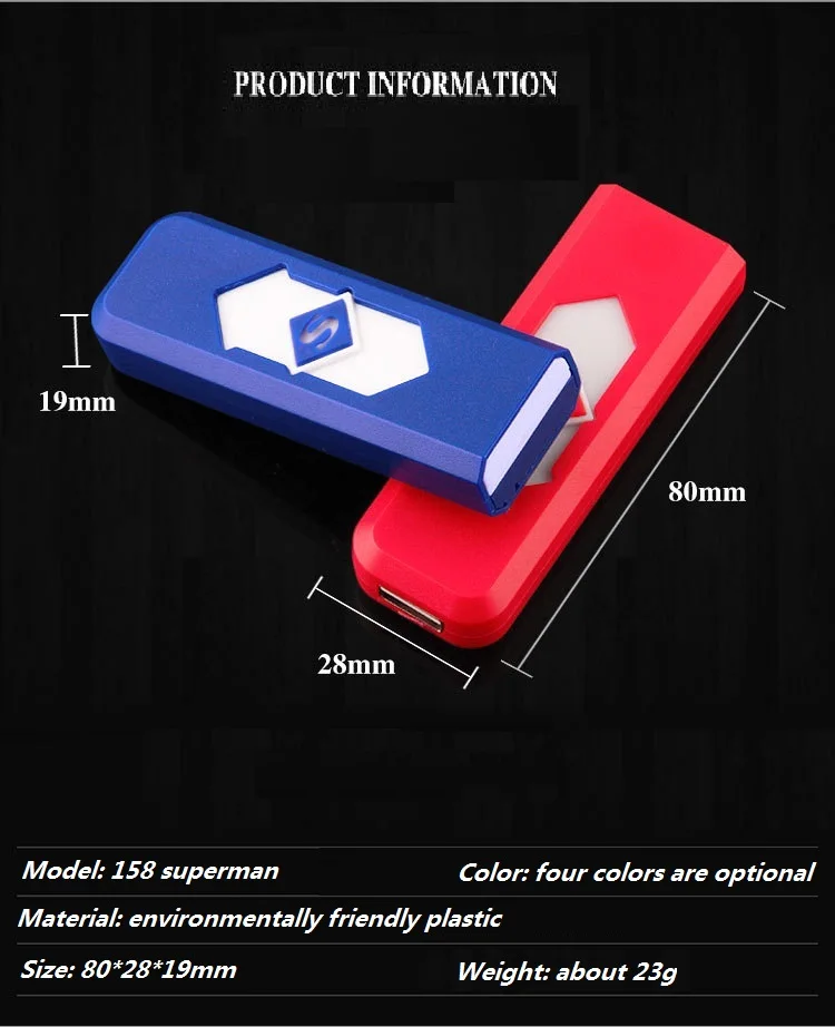 Креативная маленькая перезаряжаемая USB ветрозащитный негорящий Электрический электронная зарядка прикуриватель бездымный супер зажигалки Человек