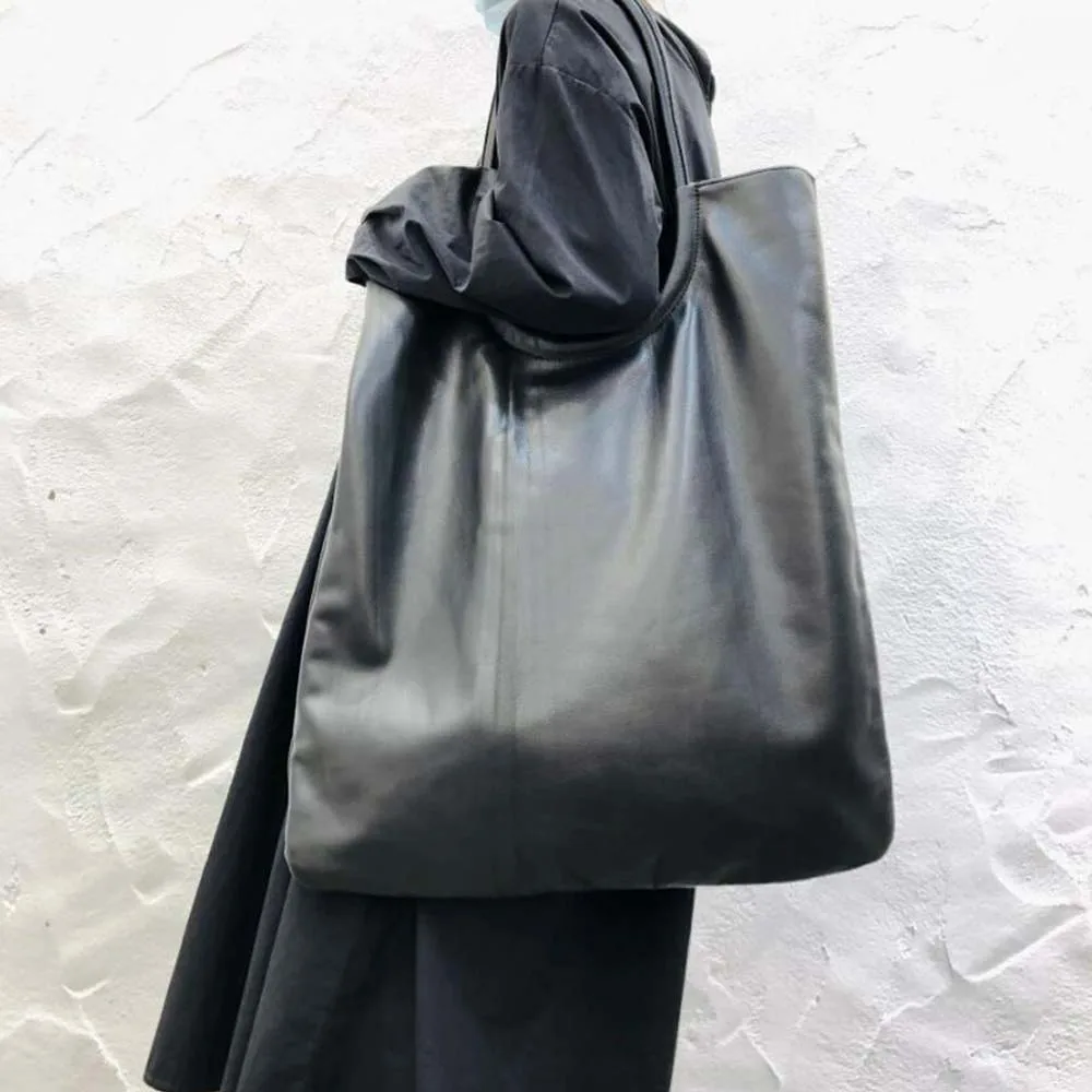 Tote Casual Large Leather Bag Soft Genuine Leather Lady commute Shoulder Bag Laptop Weekend Travel Bolsa Feminina