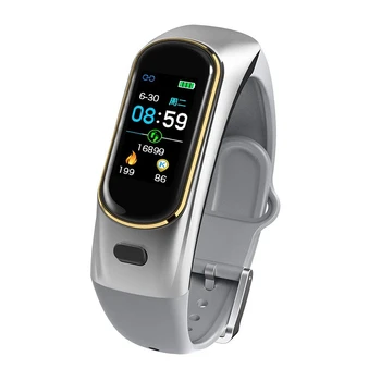 

H109 Sports Bt Earphone Watch Intelligent Heart Rate Blood Pressure Waterproof Fitness Watch(Silver)