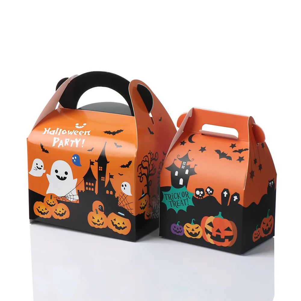 

1PCS Halloween Paper Gift Box Trick or Treat Candy Boxes Bag Funny Ghost Pumpkin Paper Box Halloween Party Decoration Gift Box