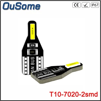

2 pieces Car T10 LED Bulb 12V White 6500K W5W LED Signal Light 2 SMD Auto Interior Wedge Side License Plate Lamps Canbus no erro