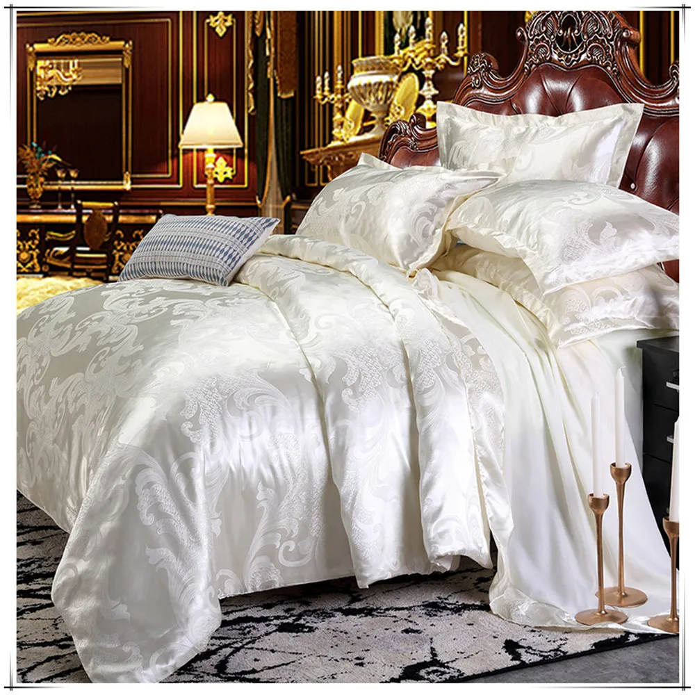 Sisher, роскошный комплект постельного белья, Королевский размер, цветочный жаккард, пододеяльник, наборы, один король, свадебное постельное белье, плоский лист, одеяло, набор постельного белья