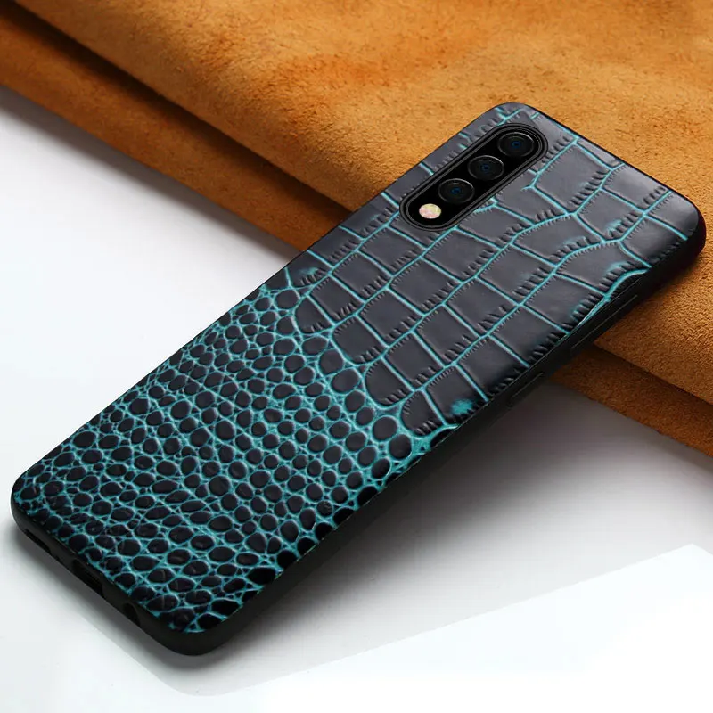 blue Натуральная кожа чехол для samsung Galaxy a50 a70 a40 a30 a8 a7 s10 S10e s9 s8 s7 Plus Note 10 плюс Магнитная Подставка Крышка - Цвет: blue