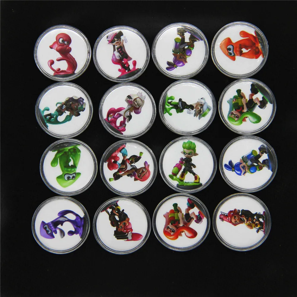 

16pcs/Set New Full Set NFC Splatoon 2 Circular Readable Game Card Of Amiibo NTAG215 Sticker Printed Collection Coin Card Tag