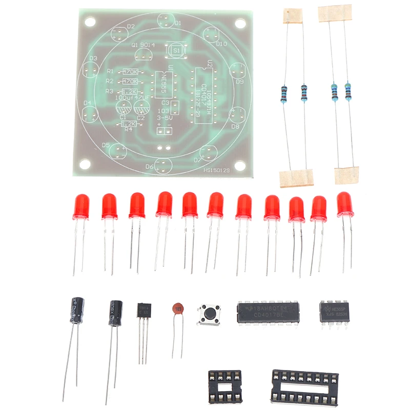 perfk Suite électronique Chanceuse Ronde NE555 Self DIY LED Kit De Production De Pièces Et Composants De Production Nouveau Kit électronique Chanceux Lucky perfk Suite électronique Chanceuse Ronde NE555 Self DIY LED Kit De Production De Pièces Et Composants De Production Nouveau Kit électronique Chanceux Lucky
