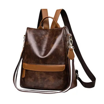 

Ladies School Bags Waterproof Backpack Leisure Bag Multi-function Backpacks Leather Zipper Package Outdoor Travel Bag Рюкзак ##2