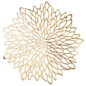 

NEW-10 Pack Pressed Vinyl Metallic Placemats/Charger/Wedding Accent Centerpiece --Flower