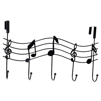 

5 Hooks Over Door Accessory Holder Organizer Rack Decorative Hanger for Scarf Belt Hat Jewelry NIN668