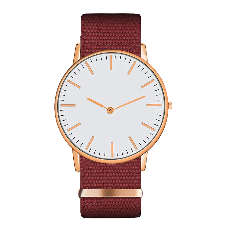 

Big Brand Mens/Woman Watch 40mm Rose Gold Silver Dial Ladies Wristwatches Quartz Red Blue Black Nylon Strap For Woman's Watch