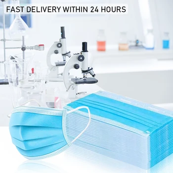 

100pcs 3-layers Masks Face Mouth Masks Non Woven Disposable Masks Meltblown Cloth Masks Waterproof Fast Delivery