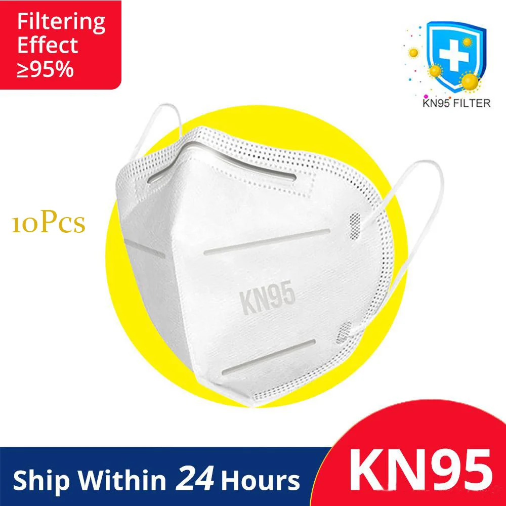 

10 Pcs KN95 N95 Face Masks Mouth Mask Anti-fog Dust-proof Haze-proof 4 Layers Of Protection Metal Nose Mask