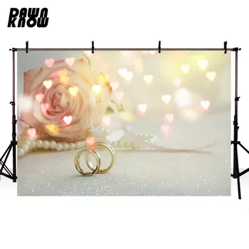 

DAWNKNOW Heart Shimmer Ring Rose Vinyl Photography Background Photo Shoot Backdrop Photocall Wedding Photo Studio lv1599