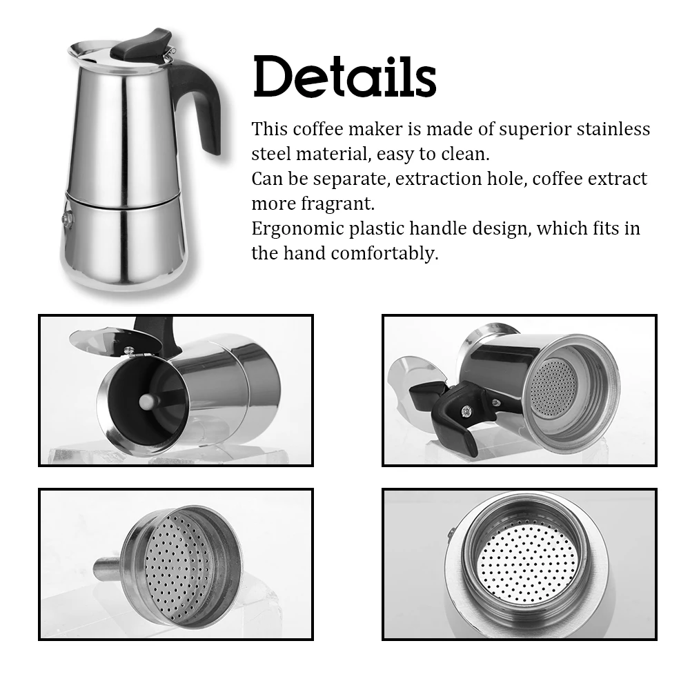 Moka Espresso Coffee Maker Pot Stovetop Tool Filter Percolator Latte Piano Cottura Filtro Coffee Machine Coffee Cafetiere Maker