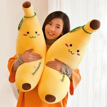 

50/70/80 CM Yellow Soft Cute Banana Fruit Plush Doll Pillow Christmas Present For Friends Banana Plush Toys sofa Pillow