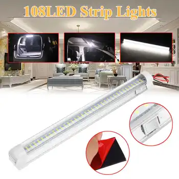 

4/2/1pcs 108 LED Car Interior Light led Strip Light Bar White Signal Lamp driver's cab Reading light for Caravan Van Lorry Truck
