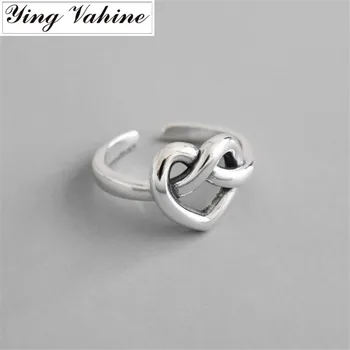 

ying Vahine 100% 925 Sterling Silver Hollow Heart-shaped Rings for Women Valentines Gift