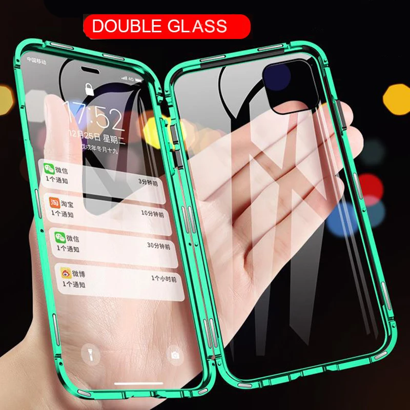Магнитный металлический чехол для телефона iPhone 11 Pro Max X XS XR 6 6S 7 8 Plus 360