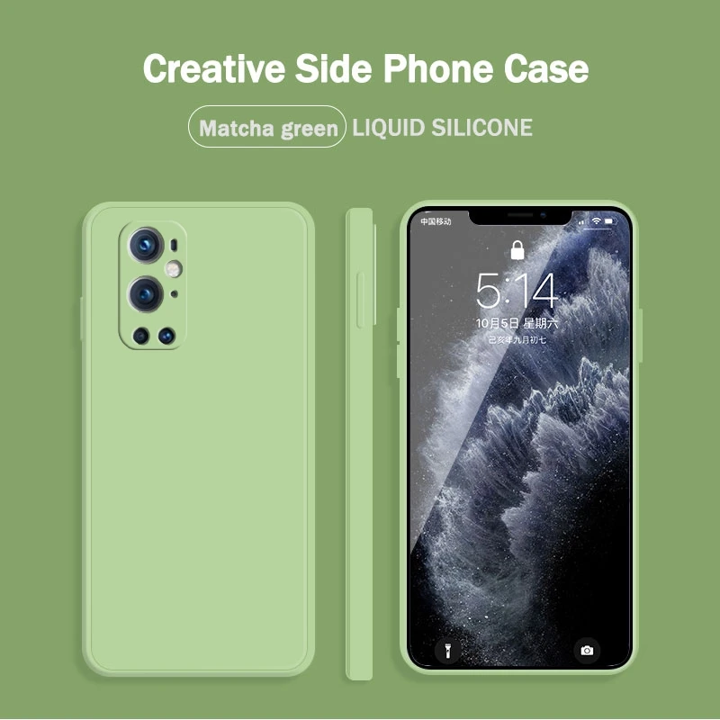 phone pouch case Original Square Liquid Silicone Cute Case for OnePlus 10 Pro 9RT 8T Camera Lens Protect Soft Phone Back Cover One Plus 8PRO waterproof phone bag Cases & Covers